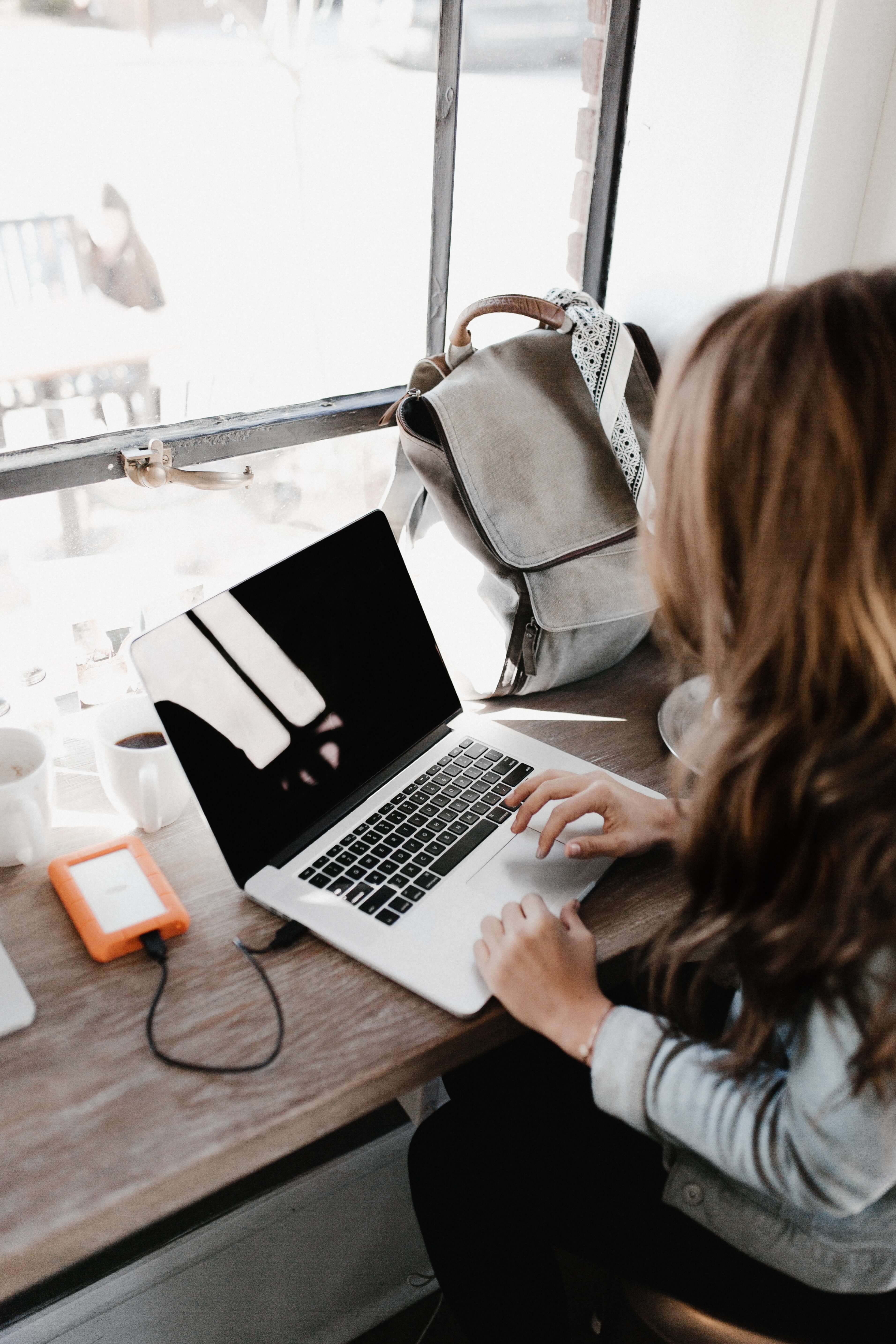 the woman at a desk